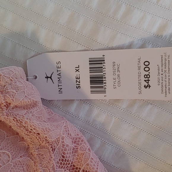 NWT Danskin Soft Lace Pink/Blush Bra XL - Picture 7 of 11